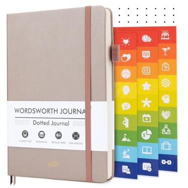 Imagem de Wordsworth & Black A5 Bullet Dotted Journal 216 Páginas Punteadas, Cuero con Puntos en Rejilla, Papel de 120 GSM, Cuaderno de Notas para Trabajo y Bocetos, Hombres - Caja de Regalo Incluida Oro Rosa