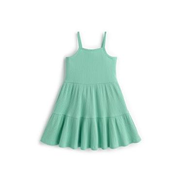 Imagem de MONICA + ANDY Vestido de alças finas com nervuras orgânicas para bebês, Verde, 6-9 Meses