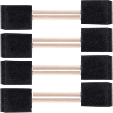 Imagem de Winsyison 7 pincéis de tinta de espuma, ferramenta de pintura de esponja de 5 cm com cabo de madeira, pincel de esponja preta para pintura de vernizes e artesanato DIY