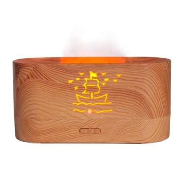 Imagem de Difusor de Aromas e Umidificador de Ar com Controle Remoto, 200ml, Design Barco, Iluminação LED, Bivolt, Marfim