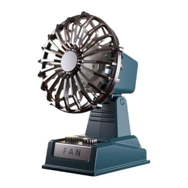 Imagem de Ioensy Mini ventilador de mesa recarregável com cabeça ajustável, ventilador pessoal portátil para resfriamento de casa, escritório e carro, Azul