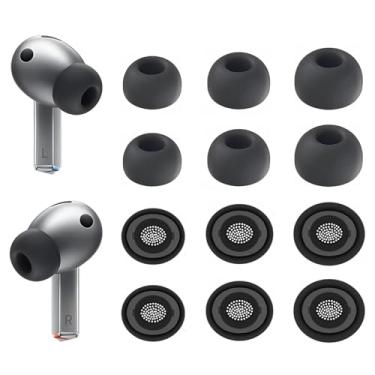 Imagem de ALXCD Pontas de ouvido compatíveis com Galaxy Buds 3 Pro SM-R630N, 6 pares P/M/G de silicone, pontas de substituição, compatíveis com Galaxy Buds 3 Pro SM-R630 6 pares cinza