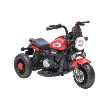 Imagem de Mini Harley Moto Elétrica Vermelha 6V até 30 Kg Motocicleta Infantil d