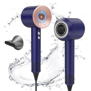 Imagem de VASULER Secador De Cabelo Secagem Rápida 1600 W, Iônico Negativo Com Motor Digital Potente Sem Escovas Alta Velocidade 110.000 Rpm, Controle Térmico Baixo Ruído (Bege - Azul Escuro)