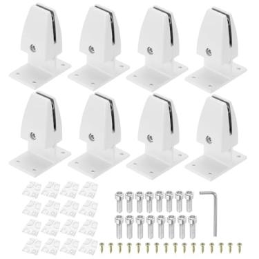 Imagem de PATIKIL Braçadeira de suporte para divisória de mesa de 7 x 4,3 x 9 cm, 8 peças, braçadeira de alumínio para divisória de mesa, suporte de proteção contra espirros para painel de mesa de escritório,