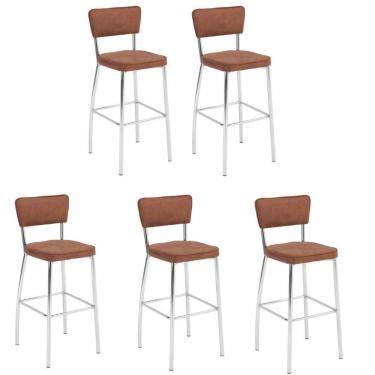 Imagem de Kit 5 Banquetas Haidê Gourmet Para Bancada Facto Fendi