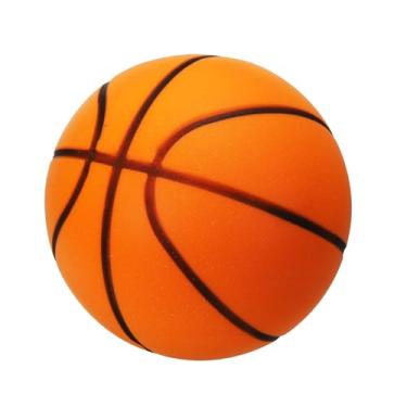 Imagem de PATIKIL Bola de basquete silenciosa, tamanho 7, sem ruído, espuma de alta densidade, para drible silencioso e treinamento interno, laranja