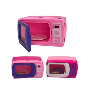 Imagem de Mini Micro-Ondas Brinquedo Infantil Prato Giratório Manual - Bs Toys