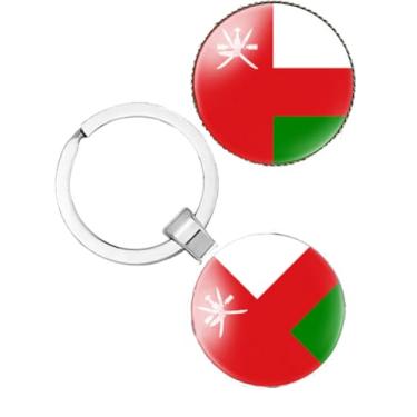 Imagem de Chaveiro com bandeira de Omã, chaveiro de metal e broche de liga de Omã e outros vários países (Omã), Omã, tamanho �nico
