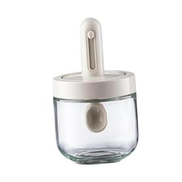 Imagem de ＫＬＫＣＭＳ Pote de vidro para especiarias com tampa e colher, dispensador transparente e versátil para condimentos, açucareiro para, cozinha,