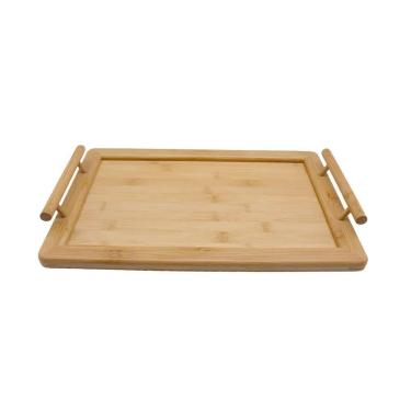 Imagem de Bandeja De Bambu Oikos Com Alça 35cm Retangular