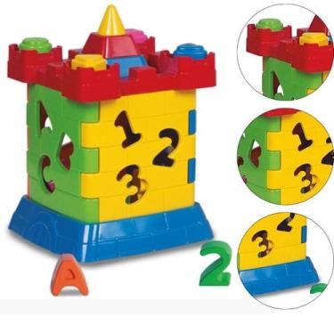 Imagem de Castelinho de Brinquedo Educativo P/ Montar Letras e Números DIVPLAST 