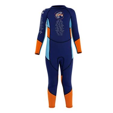 Imagem de Aymzbd Wetsuit Kids 2.5mm Neoprene Mergulho Fatos Meninos Surf Maiô Criança Wetsuits Crianças E Corpo Wetsuits Meninos, L Navy