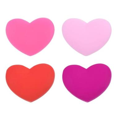 Imagem de YELARXI Amortecedor de vibração de raquete de tênis de silicone macio, adequado para corda de raquete de tênis - em forma de coração (vermelho/verde claro/rosa choque/rosa claro/fúcsia, 4 peças)