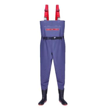 Imagem de Hip Waders Calças de pesca masculinas à prova d'água, com botas e bolso com zíper(Blue,38 EU)