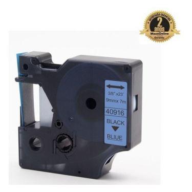 Imagem de Fita Compatível Dymo D1 40916 Azul Letra Preta 9mm - Genérica Dymo