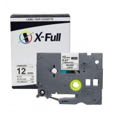 Imagem de Fita Compatível Brother TZe MPSL31 Renda Prata 12mm - no-brand