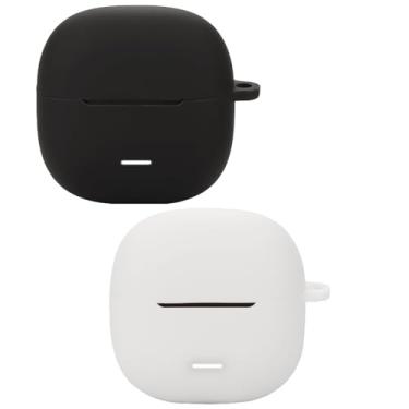 Imagem de Acddeny Capa de fone de ouvido compatível com redmi Buds 6 Lite, [suporta carregamento sem fio] [capa protetora à prova de choque] capa de silicone para fone de ouvido (preto-branco)