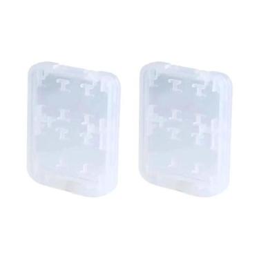 Imagem de Estojo De Armazenamento De Cartão SD De Plástico Transparente À Prova 
