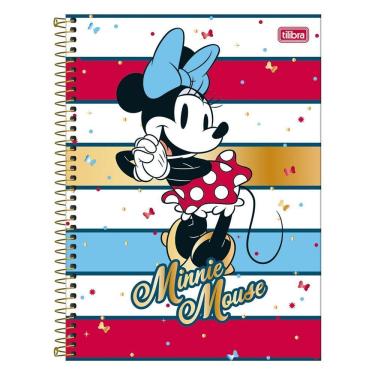 Imagem de Caderno Univ 1 Matéria 80Fls Minnie Mouse Listras Tilibra