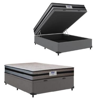 Imagem de Cama Box Baú Casal Gazin Colchão Com Molas Ensacadas Vibe