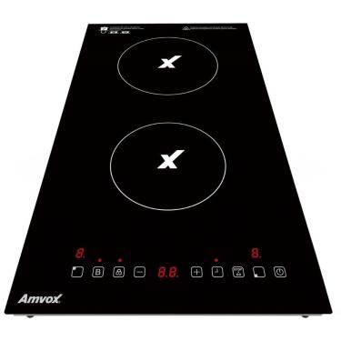 Imagem de Cooktop 2 Bocas por Indução Amvox 1500W ACT 204 Turbo Black 220V