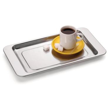 Imagem de Bandeja Rasa Pop De Aço Inox Forma Para Servir Café 30cm