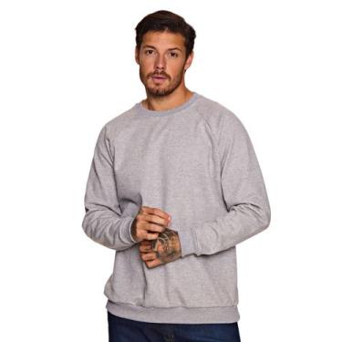 Imagem de Blusa Moletom Unissex Gola Careca Blusa de Frio Cores Lisas - Roma Var