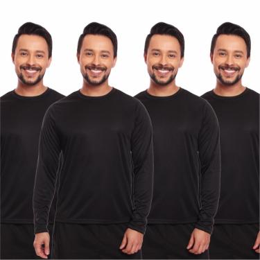 Imagem de Kit 4 Camisas Segunda Pele Proteção Solar Uv Térmica Corrida Bike-Masculino