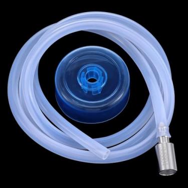 Imagem de Mangueira de bomba de água de grau alimentício para dispensador de garrafa de água de 5 galões, 0,24 ID x 0,8 cm OD 4,59 pés e conjunto de bloco de peso tubo de borracha de silicone mangueira de água