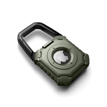 Imagem de Dexnor Capa para AirTag da Apple AirTag, com mosquetão e design de trava, à prova de choque, antiarranhões, com face aberta e borda levantada para AirTag, acessório para chaves, animais de estimação