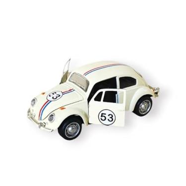 Imagem de Carrinho Metal Fusquinha Envelhecido Fricção Brinquedo Carro Colecionável Coleções Ferro Miniatura Coleção (Bege)