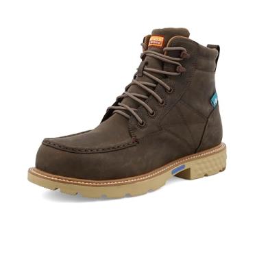 Imagem de Twisted X Bota De Trabalho Masculina 6 Polegadas, Biqueira Moc Toe Nano Com Cellstretch, Shitake, 10 M
