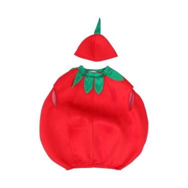 Imagem de Dynwave Fantasia infantil de tomate, fantasia vegetal decorativa para baile de máscaras, dramatização, 110