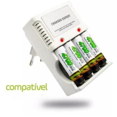 Imagem de Carregador De Pilhas AA, AAA, Bateria 9v Recarregável Bivolt + 8 Pilha