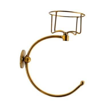 Imagem de Fenteer Anel de toalha de banheiro, porta-toalhas, cabide de metal, decoração elegante e versátil, porta-velas para casa de fazenda, hotel, cozinha