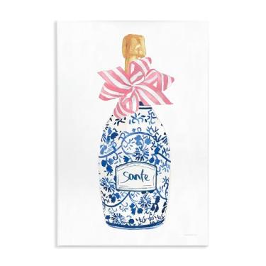 Imagem de Stupell Industries Placa de parede de champanhe rosa e azul Flirty Design de arte por Mercedes Lopez Charro, 15 x 10