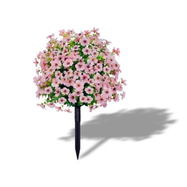 Imagem de Arbustos artificiais com pontas de solo, topiária de bola, árvores artificiais ao ar livre, flores artificiais para ambientes externos, decorações de jardim de buxo falso para decoração de varanda de