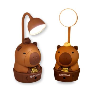Imagem de Luminária de Mesa Capivara Infantil com Apontador de Lápis – Luz Noturna para Estudo e Decoração – Recarregável via USB – Quarto de Criança - Presente Criativo e Decorativo
