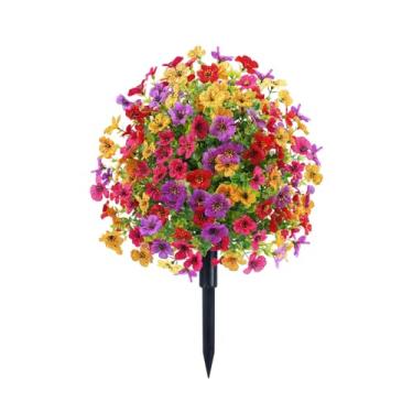 Imagem de Flores artificiais violetas, plantas falsas, flores de plástico, primavera, verão, varanda, pátio, decoração de jardim, decoração de casamento ao ar livre (colorida)
