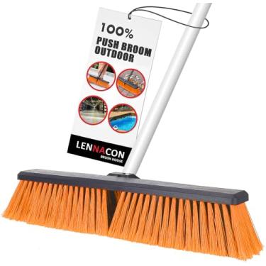 Imagem de Vassoura de pressão de 45,7 cm, resistente, vassoura de neve com cabo longo, vassoura de garagem, vassoura para jardim, pátio, garagem, banheiro, cozinha, banheira, tapete, azulejo, deck, concreto