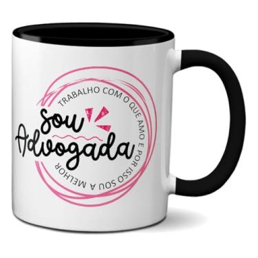 Imagem de Caneca Para A Melhor Advogada Ama o que Faz Profissão Direito (Preta)