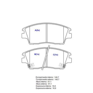 Imagem de Pastilha Freio Convencional Dianteira Com Alarme Sistema Akebono 7260 