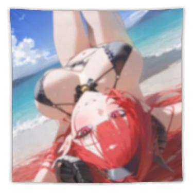 Imagem de LIEGBMEU Tapeçaria de biquíni sexy anime menina 152.4 cm x 152.4 cm interior exterior parede colcha arte decoração de tapeçaria caprichosa, AF424