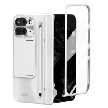 Imagem de LTLMYDAM Capa com suporte para Google Pixel 10 Pro Fold, capa protetora de tela elegante com suporte de caneta dobradiça tudo incluído, prata, 10 Pro Fold