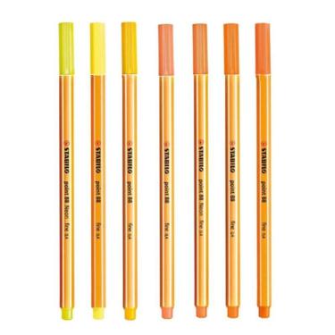 Imagem de Caneta Fineliner 0.4mm Point 88 7 Tons De Amarelo E Laranja - Stabilo