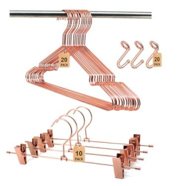 Imagem de Calça de metal, cabides de saia, clipes ajustáveis, parte inferior, organizador de roupas, exibição