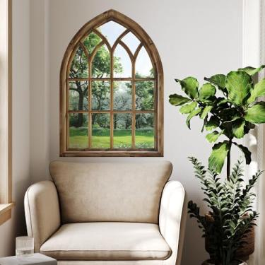 Imagem de ZARROUEA Adesivos de parede 3D adesivos de parede de janela falsos, paisagem de jardim arqueado, decalques de janela, adesivos de parede de paisagem, removível, estilo natural, janela falsa decorativa