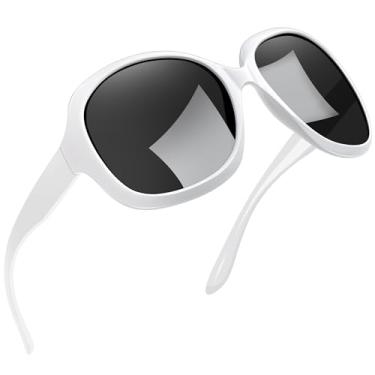 Imagem de Óculos de Sol Feminino Polarizados Joopin Armação Grande óculos Escuros para Mulheres Vintage Senhoras Tons (Moda Branca)