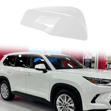 Imagem de Capa espelhada de substituição do lado direito do passageiro branco para Toyota Highlander 2020-2025, Toyota Grand Highlander e Toyota Corolla Cross (com modelo de luz de seta)